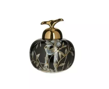 Ваза (черный, золотистый)