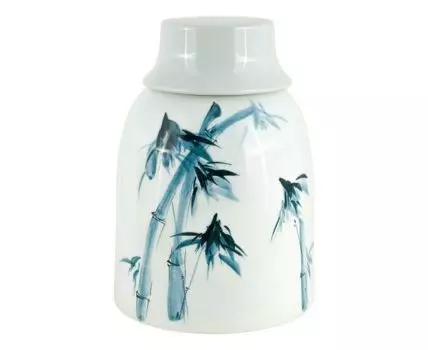 Ваза декоративная "Бамбук" (21, белый, голубой)
