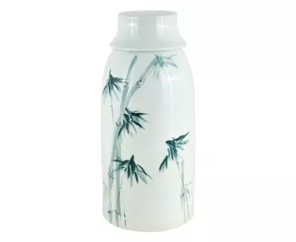 Ваза декоративная "Бамбук" (38, белый, голубой)