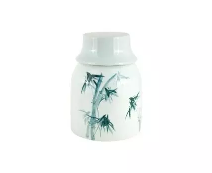 Ваза декоративная Бамбук (белый, голубой)