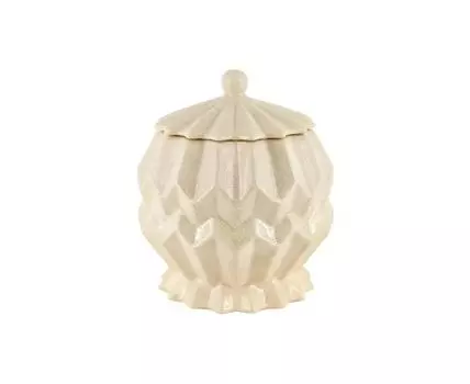 Ваза декоративная Флора (бежевый, белый)