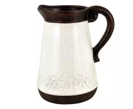 Ваза декоративная "Флоренция" (29, коричневый, белый)