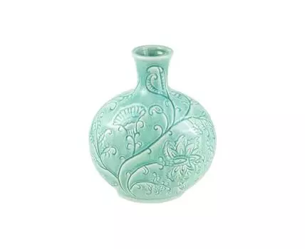 Ваза декоративная Голубой вьюн (бирюзовый)