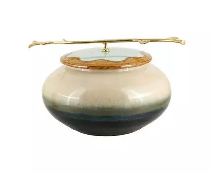 Ваза декоративная "Каролина" (21, Белый, Серый, Бежевый, Черный)