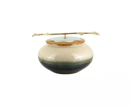 Ваза декоративная Каролина (бежевый, серый)