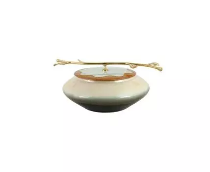 Ваза декоративная Каролина (бежевый, серый)