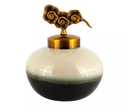 Ваза декоративная "Контраст" (22, белый, черный)