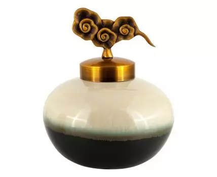 Ваза декоративная "Контраст" (24, белый, черный)