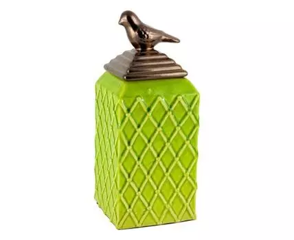 Ваза декоративная "Квезаль" (34, Зеленый, 15)