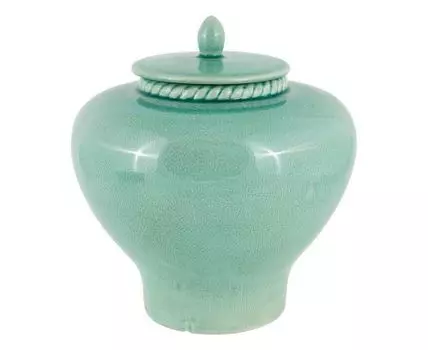 Ваза декоративная "Нефрит" (17, Голубой, Бирюзовый)