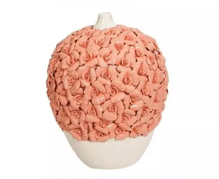 Ваза декоративная "Розали розовая" (36, белый, розовый)