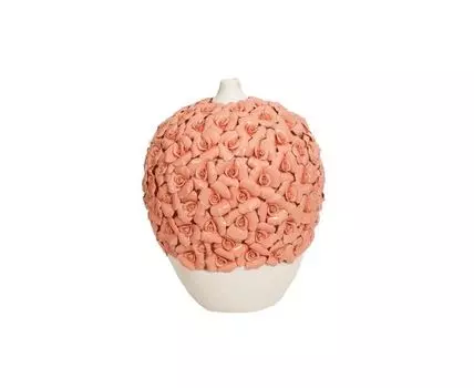 Ваза декоративная Розали розовая (белый, розовый)