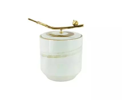 Ваза декоративная Торнадо (белый, золотистый)