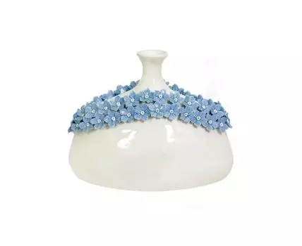 Ваза декоративная Вдохновение (белый, голубой, 30)