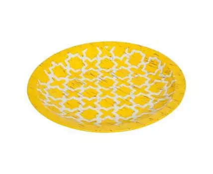 Ваза декоративная "Весёлый калейдоскоп" (желтый, белый)