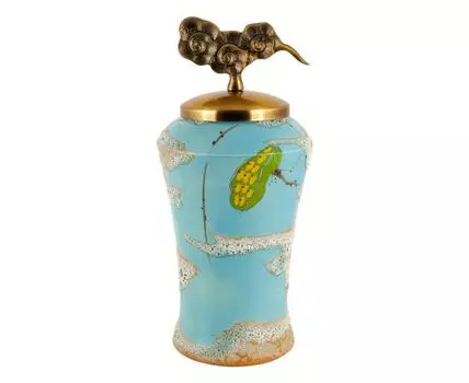 Ваза декоративная "Японский сад" (40, Голубой)