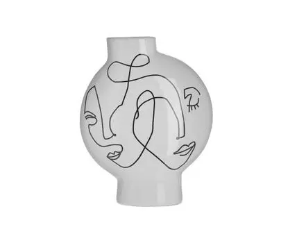 Ваза face (черный, белый, 11)