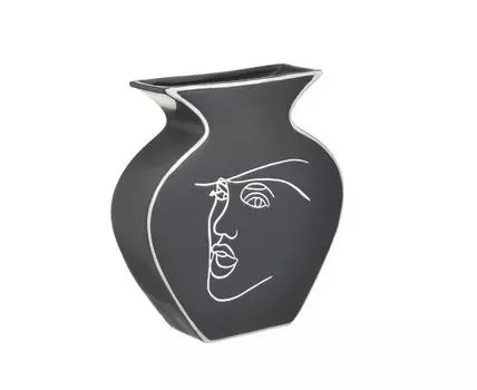 Ваза face (черный, белый, 7)