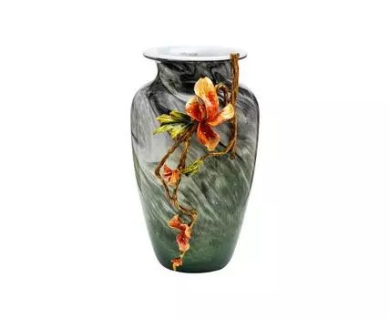 Ваза стеклянная с цветком Garda Decor