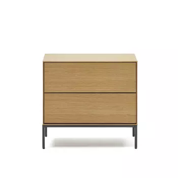 Vedrana Прикроватная тумба из дубового шпона со стальными ножками 60 x 55 см