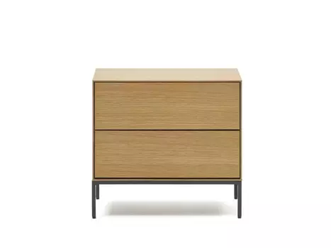 Vedrana Прикроватная тумба из дубового шпона со стальными ножками 60 x 55 см