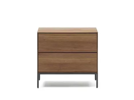 Vedrana Прикроватная тумба из орехового шпона со стальными ножками 60 x 55 см