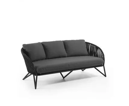 Веревочный 3-х местный диван Branzie 180 см черный (без механизма)