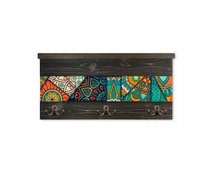 Вешалка с полочкой Бирюзовый калейдоскоп 1