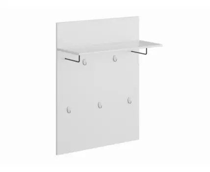 Вешалка СИРИУС настенная с полкой, цвет белый