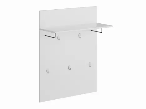 Вешалка СИРИУС настенная с полкой, цвет белый