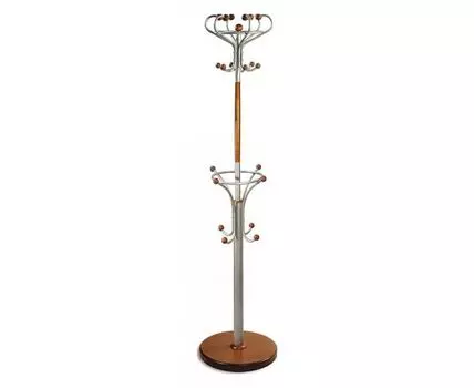Вешалка-стойка Декарт Д-4 средне-коричневый/металлик