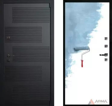 Входная дверь Бастион Блэк 02 Грунт под покраску