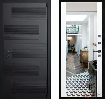 Входная дверь Бастион Блэк 09 Софт белый