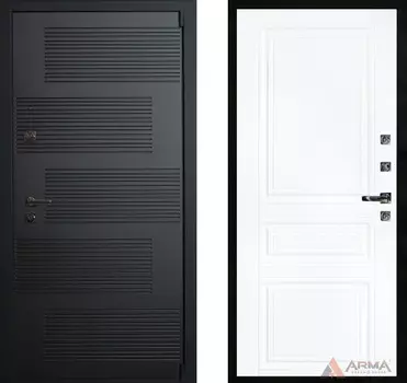 Входная дверь Бастион Блэк 19 Белый ясень