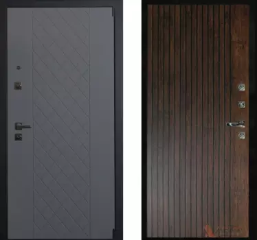 Входная дверь Домино 24 Дуб антик + патина черная