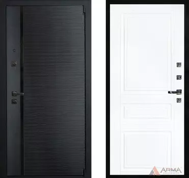 Входная дверь Гранд Блэк 19 Белый ясень