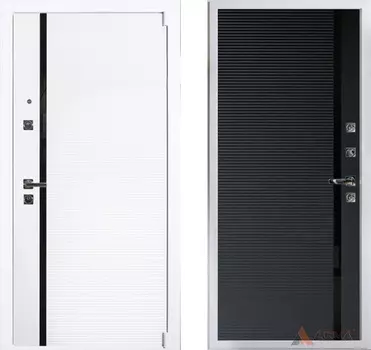 Входная дверь Гранд Вайт 14 Шагрень черная