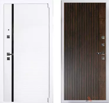 Входная дверь Гранд Вайт 24 Дуб антик + патина черная