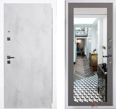 Входная дверь Концепт Вайт 04 Грей абсолют софт