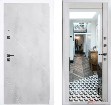 Входная дверь Концепт Вайт 11 Бетон светлый