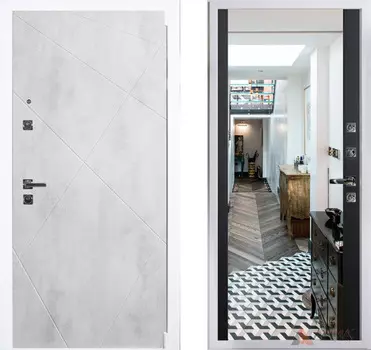 Входная дверь Концепт Вайт 12 Черный кварц