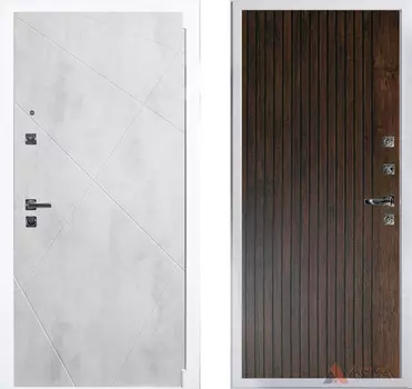 Входная дверь Концепт Вайт 24 Дуб антик + патина черная