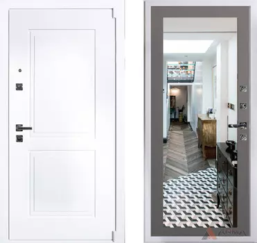 Входная дверь Нео Вайт 04 Грей абсолют софт