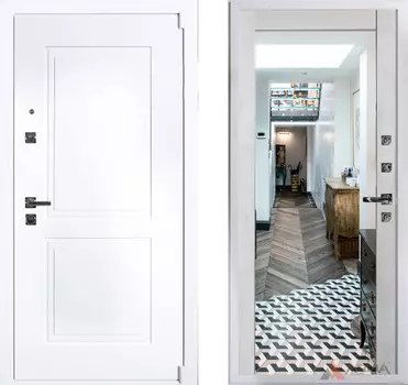 Входная дверь Нео Вайт 11 Бетон светлый