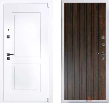 Входная дверь Нео Вайт 24 Дуб антик + патина черная