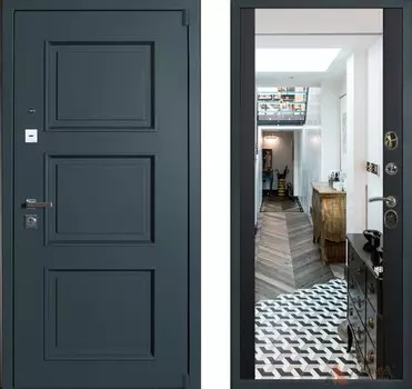 Входная дверь Оптима Термо 12 Черный кварц