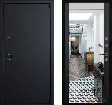 Входная дверь Сити Блэк 12 Черный кварц