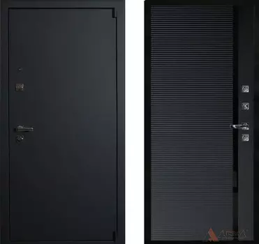 Входная дверь Сити Блэк 14 Шагрень черная