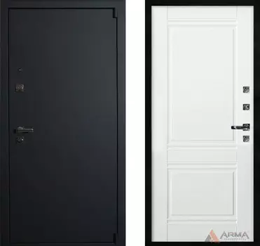 Входная дверь Сити Блэк 18 Белый матовый