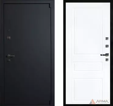 Входная дверь Сити Блэк 19 Белый ясень